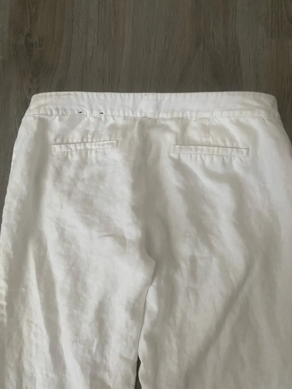BANANA REPUBLIC Women Slim Crop Legs 100% Linen White Pants | 4